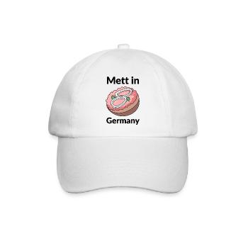 Mett in Germany - Baseballkappe - Weiß/Weiß - Vorne