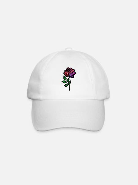 Kosmische Rose - Baseballkappe - Weiß/Weiß