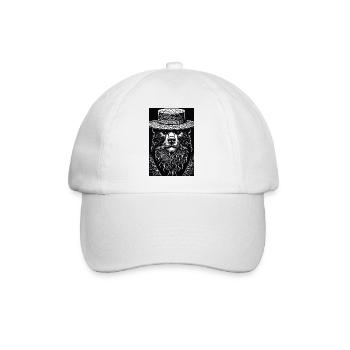 Der stille Grizzly - Baseballkappe - Weiß/Weiß - Vorne