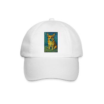Corgi im Wirbel - Baseballkappe - Weiß/Weiß - Vorne