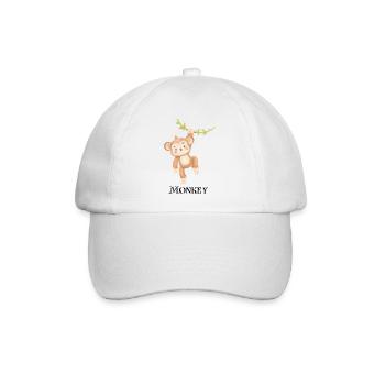 🐵 Bleib locker – mit unserem Affen-Design! - Baseballkappe - Weiß/Weiß - Vorne