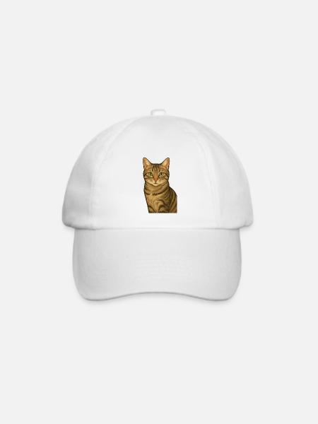 Stolze Tigerkatze - Baseballkappe - Weiß/Weiß