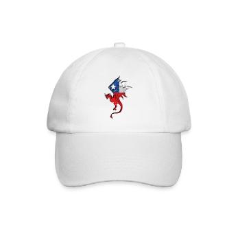 Flagge von Chile - Chile - Drachensilhouette - Baseballkappe - Weiß/Weiß - Vorne