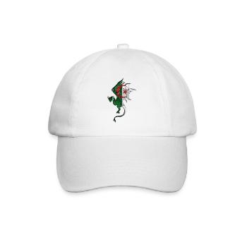 Algerien Flagge - Algerien - Drachen Silhouette - Baseballkappe - Weiß/Weiß - Vorne