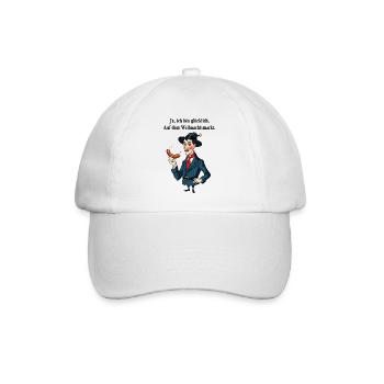 Glücklich auf dem Weihnachtsmarkt - Baseballkappe - Weiß/Weiß - Vorne