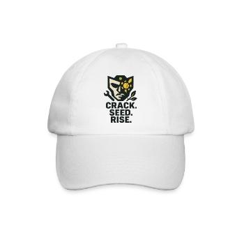 Crack. Seed. Rise. – Solarpunk - Baseballkappe - Weiß/Weiß - Vorne