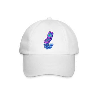 Retro Flip Phone mit Herz und Stern - Baseballkappe - Weiß/Weiß - Vorne
