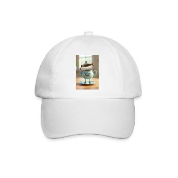 Cartoon Schatz Teekanne Sparschwein - Baseballkappe - Weiß/Weiß - Vorne