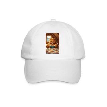 Bärenlesung mit kleinen Bären drinnen - Baseballkappe - Weiß/Weiß - Vorne