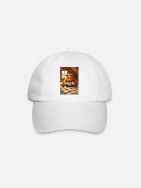 Bärenlesung mit kleinen Bären drinnen - Baseballkappe - Weiß/Weiß