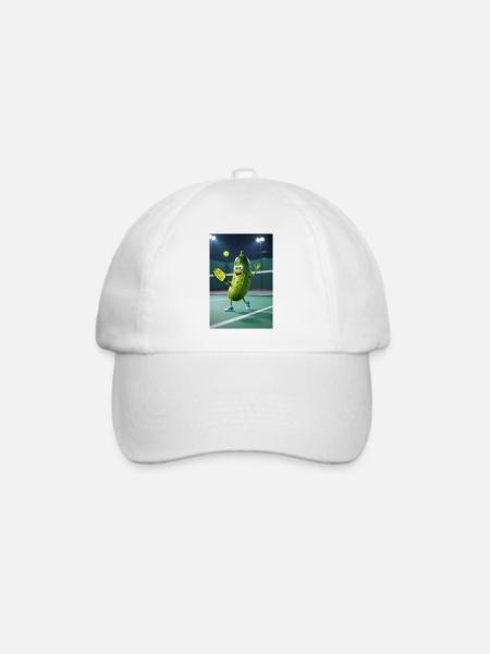 Animierte Zitrone Humorvolle Tennisvermittlung - Baseballkappe - Weiß/Weiß