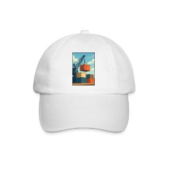Docker-Transport von Industriecontainern - Baseballkappe - Weiß/Weiß - Vorne