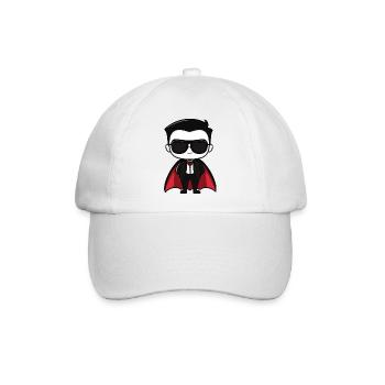 Vampirischer Held Cartoon Design - Baseballkappe - Weiß/Weiß - Vorne