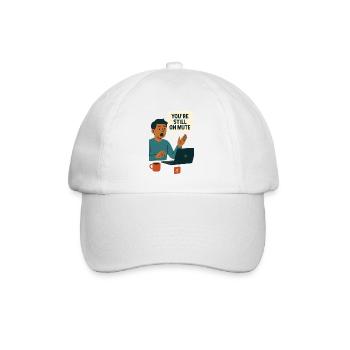 Status-Sprechblasengrafik stummschalten - Baseballkappe - Weiß/Weiß - Vorne