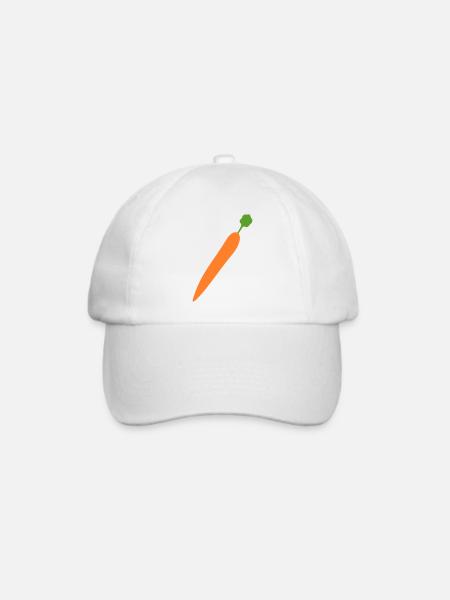 Lebendige Karottenillustration für Feinschmecker - Baseballkappe - Weiß/Weiß