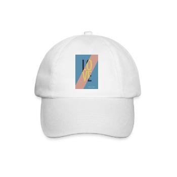 Modisches Love-Design in Pastellfarben - Baseballkappe - Weiß/Weiß - Vorne