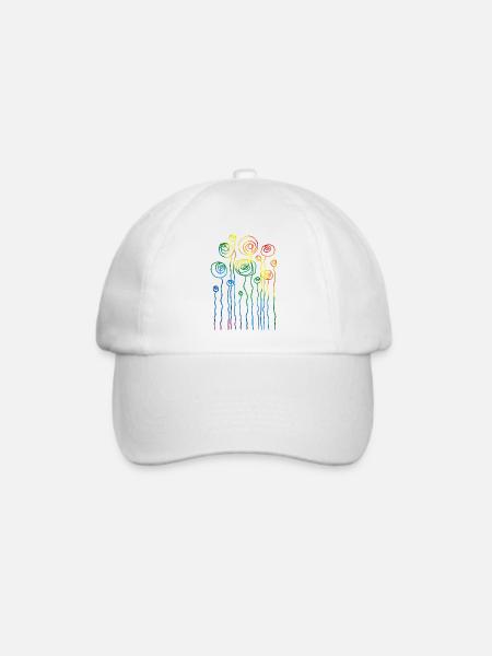 Blumen - Baseballkappe - Weiß/Weiß
