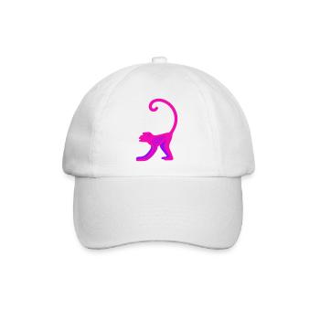 Neon Pink Monkey - Baseballkappe - Weiß/Weiß - Vorne