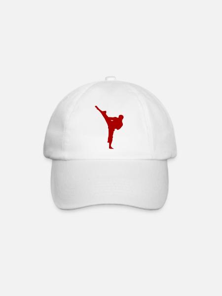 Kampfsport Karate Silhouette - Baseballkappe - Weiß/Weiß