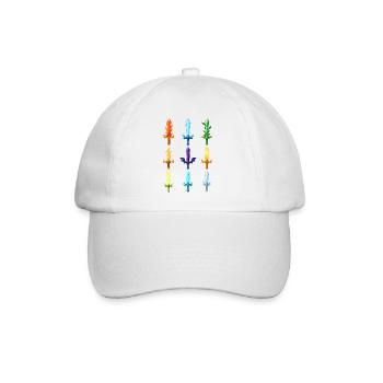 Bunte Fantasy Schwerter Design - Baseballkappe - Weiß/Weiß - Vorne
