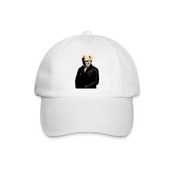 Noir-Philosoph Arthur Schopenhauer Porträt - Baseballkappe - Weiß/Weiß - Vorne