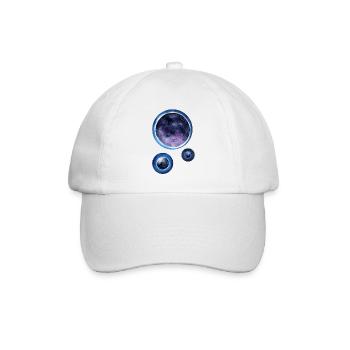 Planeten-Aquarell Blauviolett - Baseballkappe - Weiß/Weiß - Vorne