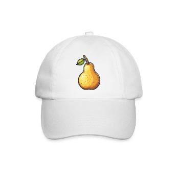 Pixel Birne Retro Pixelkunst - Baseballkappe - Weiß/Weiß - Vorne
