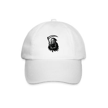 Sensenmann Silhouette Druck - Baseballkappe - Weiß/Weiß - Vorne