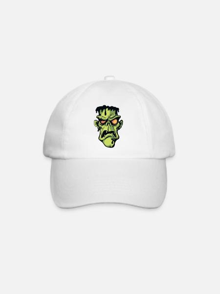 Halloween Monster, Zombie, Kopf - Baseballkappe - Weiß/Weiß