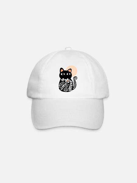 Cat in bloom - Baseballkappe - Weiß/Weiß