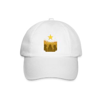 Goldener Stern über dem Weihnachtsmarkt - Baseballkappe - Weiß/Weiß - Vorne