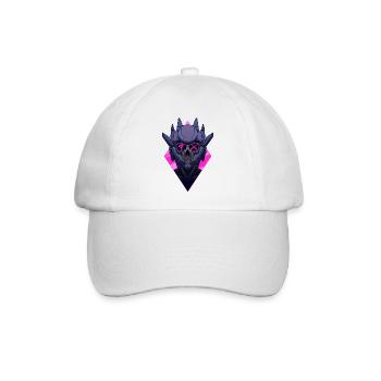 Grausame Neon Totenkopf Maske - Baseballkappe - Weiß/Weiß - Vorne
