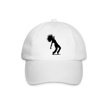 B-Girl Silhouette – Breakdance Power Move - Baseballkappe - Weiß/Weiß - Vorne