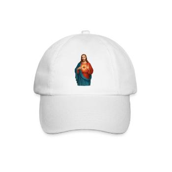 Herz Jesu Lichtstrahlen Illustration - Baseballkappe - Weiß/Weiß - Vorne