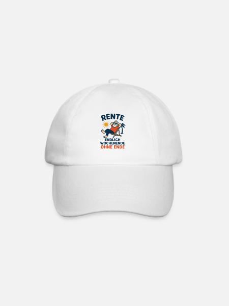 Rente - endlich Wochenende ohne Ende - Baseballkappe - Weiß/Weiß