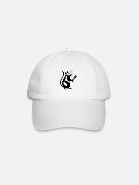 Nagetier mit rotem Pinsel | Personalisieren - Baseballkappe - Weiß/Weiß