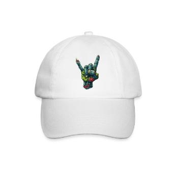 Zombie Hand Rock Zeichen Illustration - Baseballkappe - Weiß/Weiß - Vorne