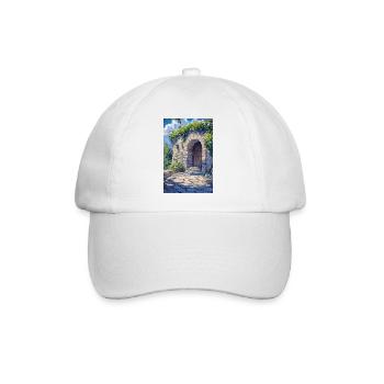 Blumiges Haus - Baseballkappe - Weiß/Weiß - Vorne
