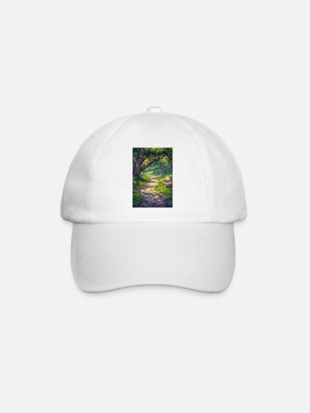 Illustration einer Waldlandschaft - Baseballkappe - Weiß/Weiß