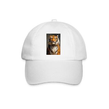 Illustration eines Tigers - Baseballkappe - Weiß/Weiß - Vorne