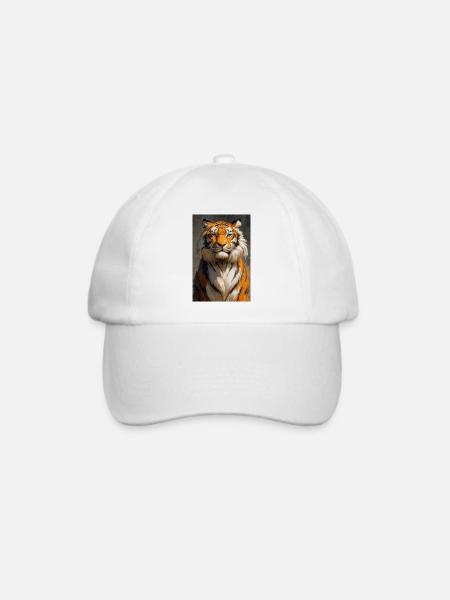 Illustration eines Tigers - Baseballkappe - Weiß/Weiß