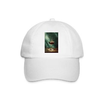 Smaragd Splash Cocktail Vintage Kunst - Baseballkappe - Weiß/Weiß - Vorne