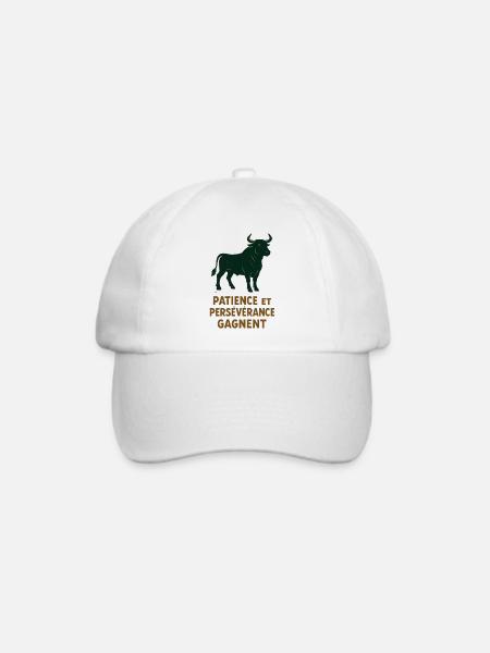 Sternzeichen Stier - Astrologie - Baseballkappe - Weiß/Weiß
