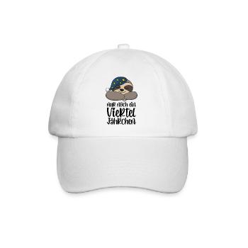 Nur noch ein viertel Jährchen - Süßes Faultier - Baseballkappe - Weiß/Weiß - Vorne