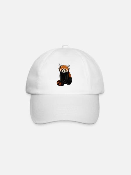 Red Panda Kuschelillustration - Baseballkappe - Weiß/Weiß