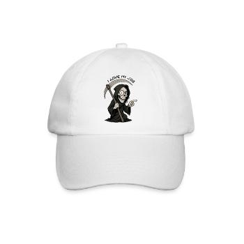 Grim Black Grim Reaper lächelt - Baseballkappe - Weiß/Weiß - Vorne