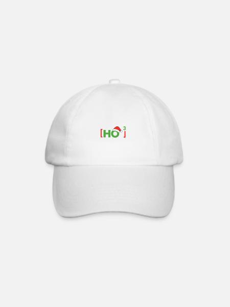 (Ho)³ Ho ho ho lustige Weihnachten - Baseballkappe - Weiß/Weiß