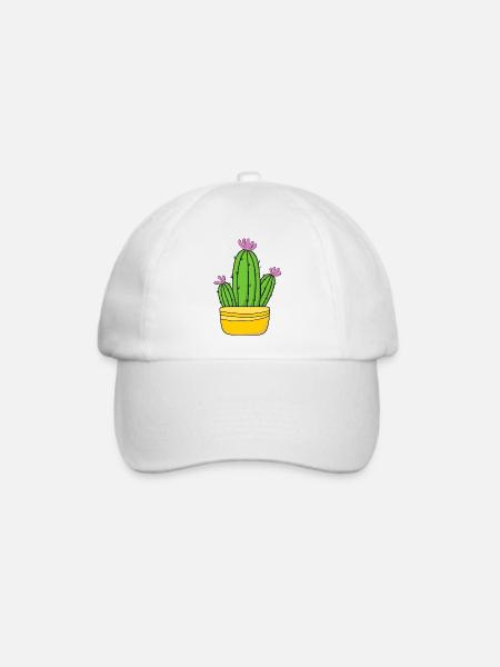 Kaktus - Baseballkappe - Weiß/Weiß