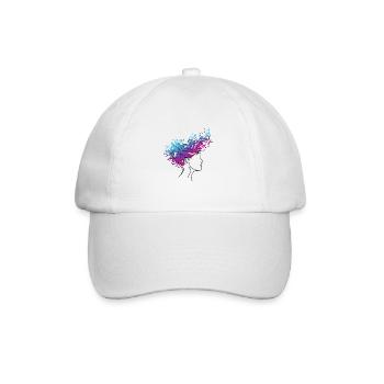 Cosmic Flow – Abstrakte Kopfkunst - Baseballkappe - Weiß/Weiß - Vorne