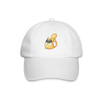 Traurige Katze - Baseballkappe - Weiß/Weiß - Vorne